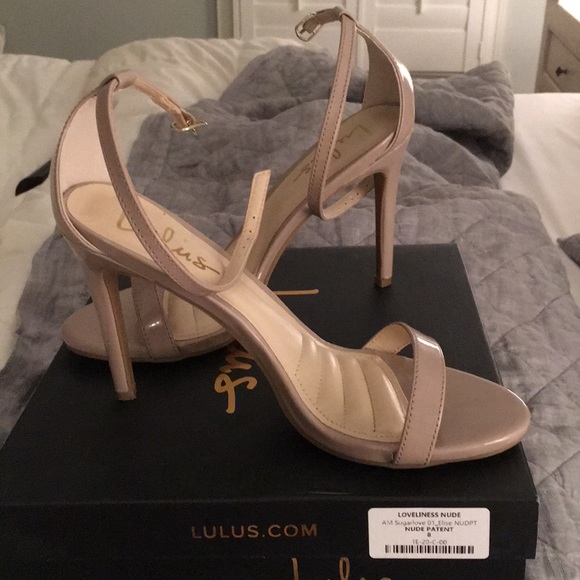 Lulus Shoes - Nude patent heels